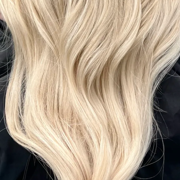 Vanilla Blonde real human hair extensions, hand-tied and clip-in wefts for natural-looking, long-lasting volume, length, and seamless blends. Vanilla Blonde Hair. Vanilla blonde hair extensions. Vanilla blonde clip in extensions. 