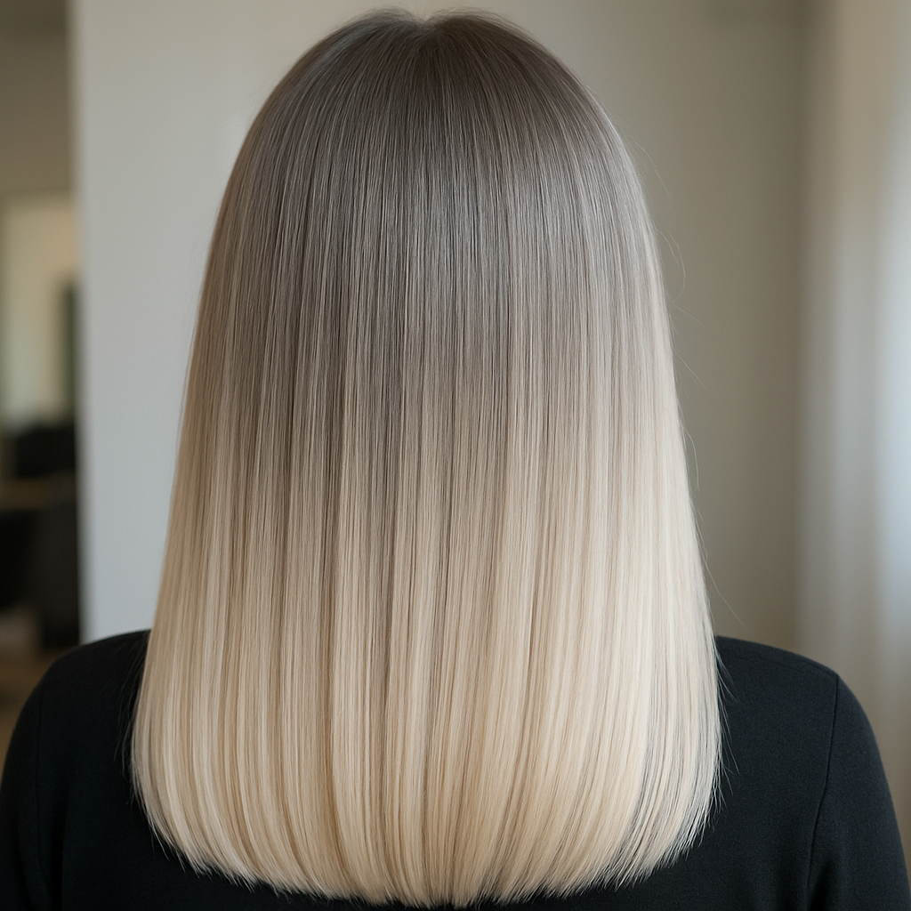 ashy grey to platinum blonde hair ombre