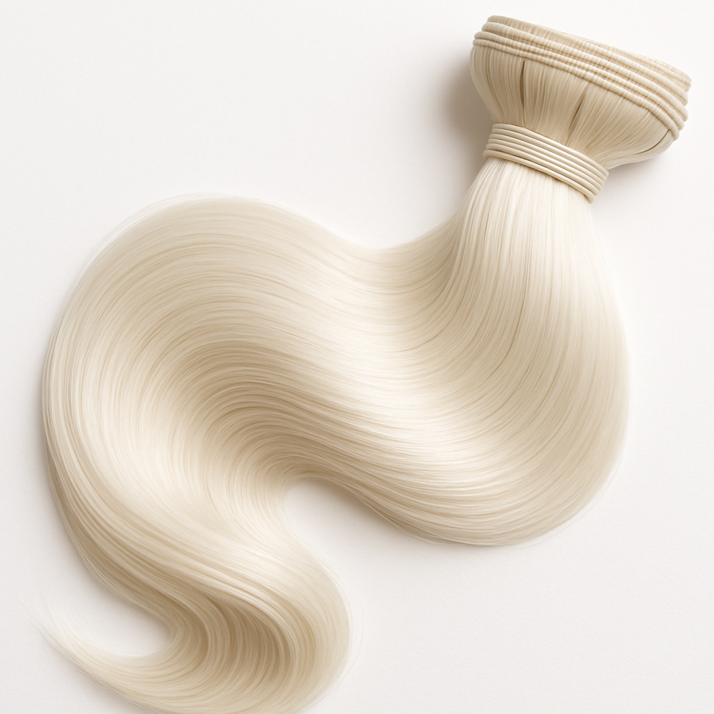 level 11 platinum blonde hair extensions with a white undertone
